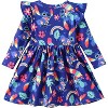 Disney Stitch Kids Girls Ruffle Sleeves A Line Dresses Rainbow - 2 of 4