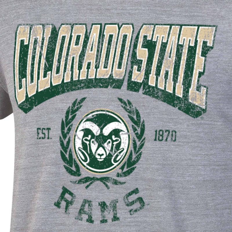 NCAA Colorado State Rams Men&#39;s Gray Triblend T-Shirt, 3 of 4