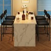 Bar Stools Set of 2, Counter Height Bar Stools with Footrest, PU Leather Kitchen Barstools - 2 of 4