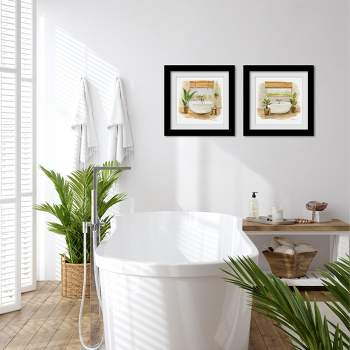 Americanflat Beautiful Bathroom Views - Set of 2 Framed Prints by Wild Apple