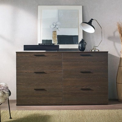 NicBex Modern Wooden 6-Drawer Chest, Tall Closet Storage with Wardrobe Closet Set of 2 for Bedroom, Living Room