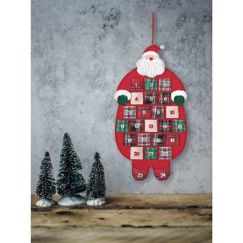 C&F Home Plaid Santa Felt Hanging Christmas Calendar, 5 of 7