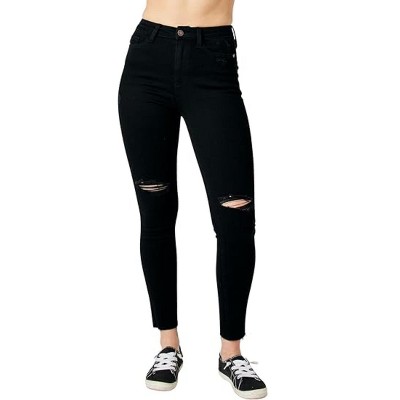 Women's High Waist Raw Hem Skinny Jean - Judy Blue