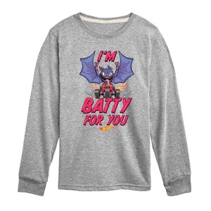Boys' - Hot Wheels - Halloween I'm Batty For You Long Sleeve Graphic T-Shirt - 1 of 4