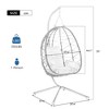 Infurnic Patio Swings, Hanging Egg Swing Chair with Stand and Soft Seat Cushions, Swinging Seat for Balcony Backyard Garden, Blue, 37.4"*37.4"*77" - 4 of 4