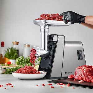 3000W Meat Grinder, Grind 3 lbs/min,Heavy-Duty Multipurpose Stainless Steel Meat Mincer with 2 Blades & 4 Grinding Plates,3 Sausage Tubes & Kibbe Kit - 1 of 4