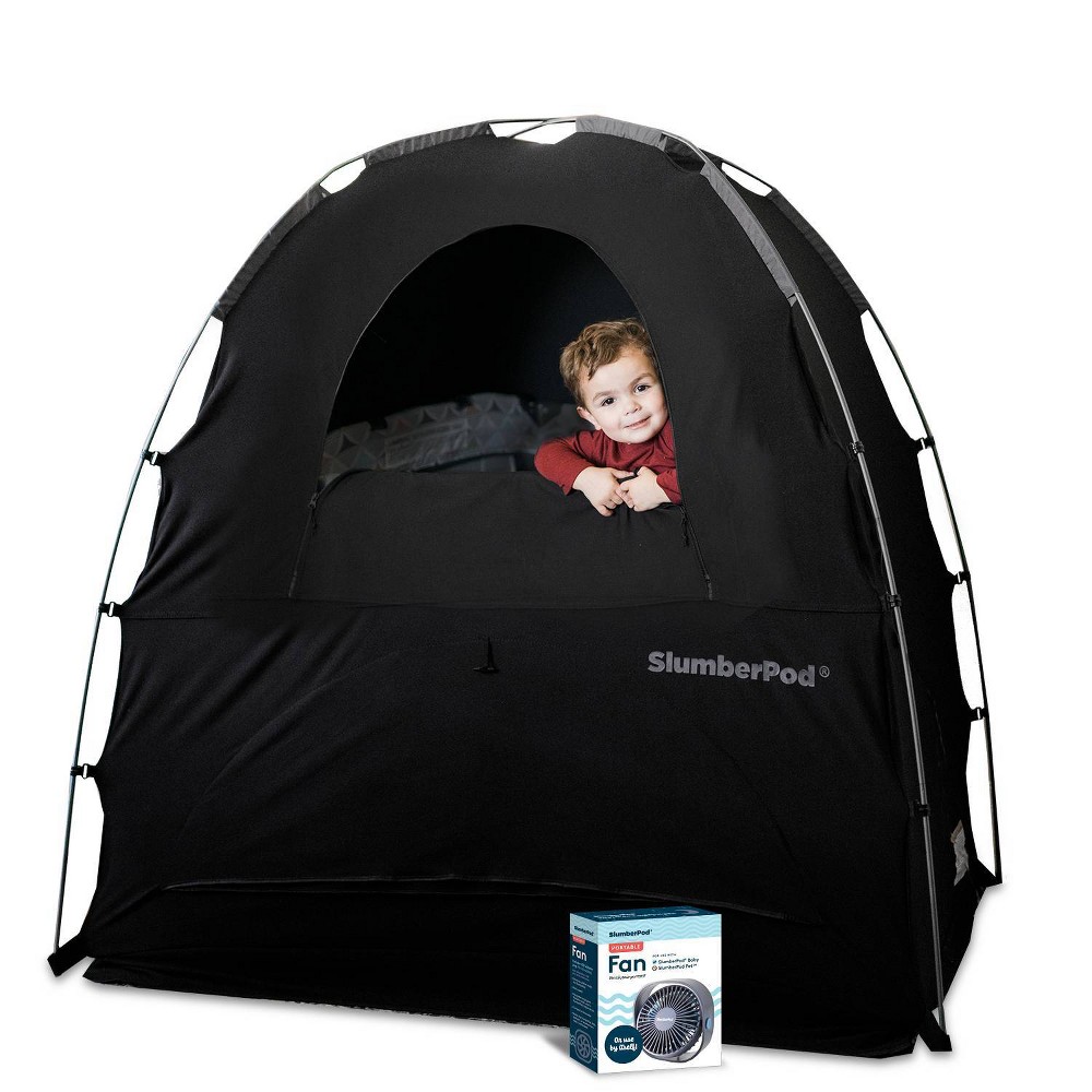 SlumberPod Combo with Fan Blackout Portable Privacy Pod - Black