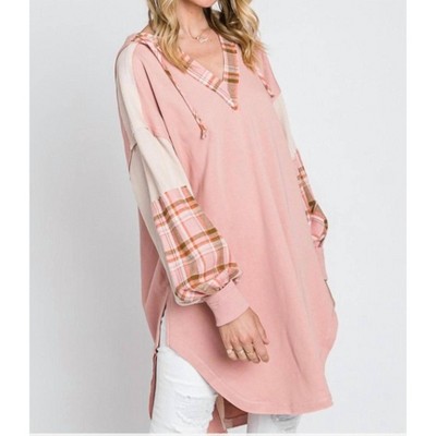 Women's Plaid Hooded Tunic - Oli & Hali