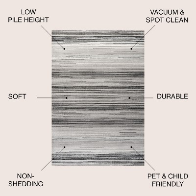 Austin Gradient Striped Gray Synthetic 4' x 6' Area Rug