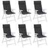 vidaXL Highback Chair Cushions - 6 Pc Set, Black Oxford Fabric, Foam Fiber Filled, Elastic Non-Slip Design, Multiple Indoor/Outdoor Use - 3 of 4