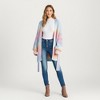 Anna-Kaci Women's Long Sleeve Soft Knit Open Front Cardigan with Ribbed Texture, Relaxed Draped Fit and Cozy Balloon Sleeves - 3 of 4