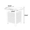 Outdoor Wicker Woven Island Rolling Cart,Single Door Bar Cart With Stainless Steel Tabletop,Patio Kitchen Storage Cabinet-Coolbibila - 4 of 4