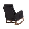 High Backrest Glider Rocking Chairs with Solid Rubber Wood Base Armrest for Living Room Bedroom - 4 of 4