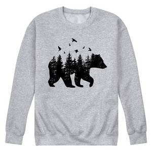 Men's - Instant Message - Forest Bear Silhouette Graphic Fleece Sweatshirt - 1 of 4
