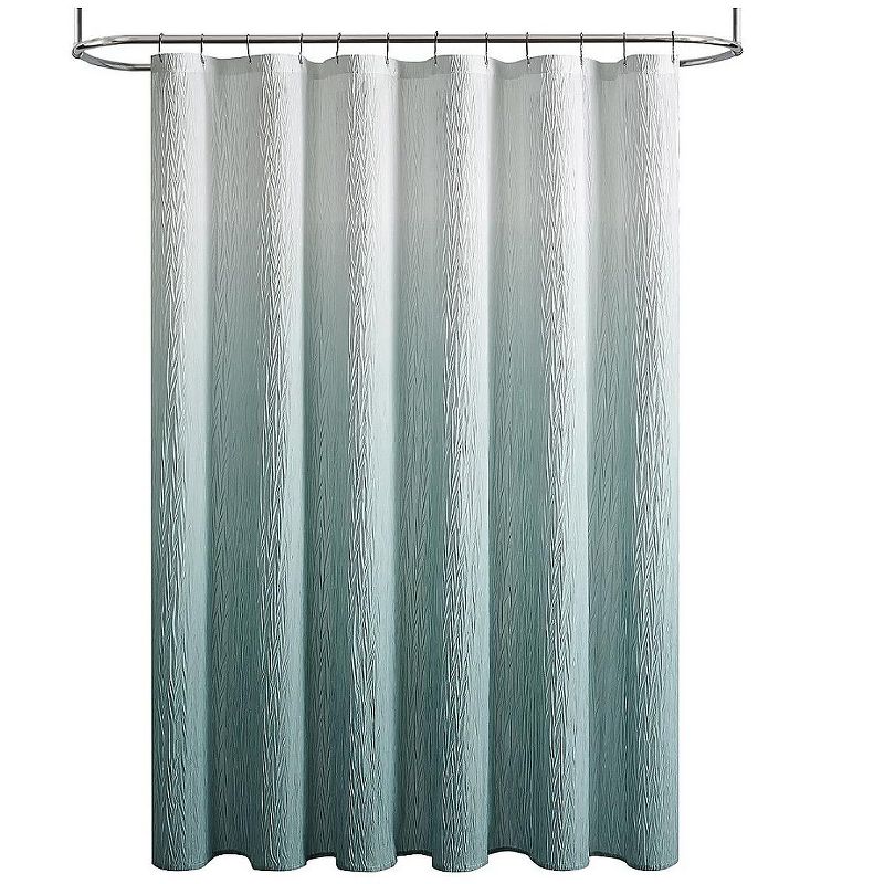 Kate Aurora Spa Essential Aqua Crushed Ombre Fabric Shower Curtain - 72 in. W x 72 in. L, 5 of 6