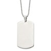Chisel Stainless Steel Brushed and Round Edge Extra Large 4mm Dog Tag on a 24" Ball Chain Necklace - 2 of 4
