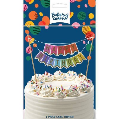 Bakery Crafts Happy Birthday Banner Cake Topper