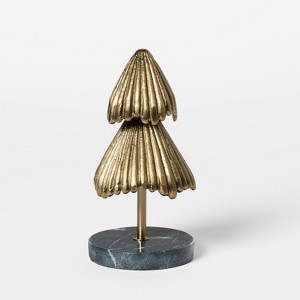 Metal Christmas Tree with Marble Base Gold - Threshold™ designed with Studio McGee - 1 of 4