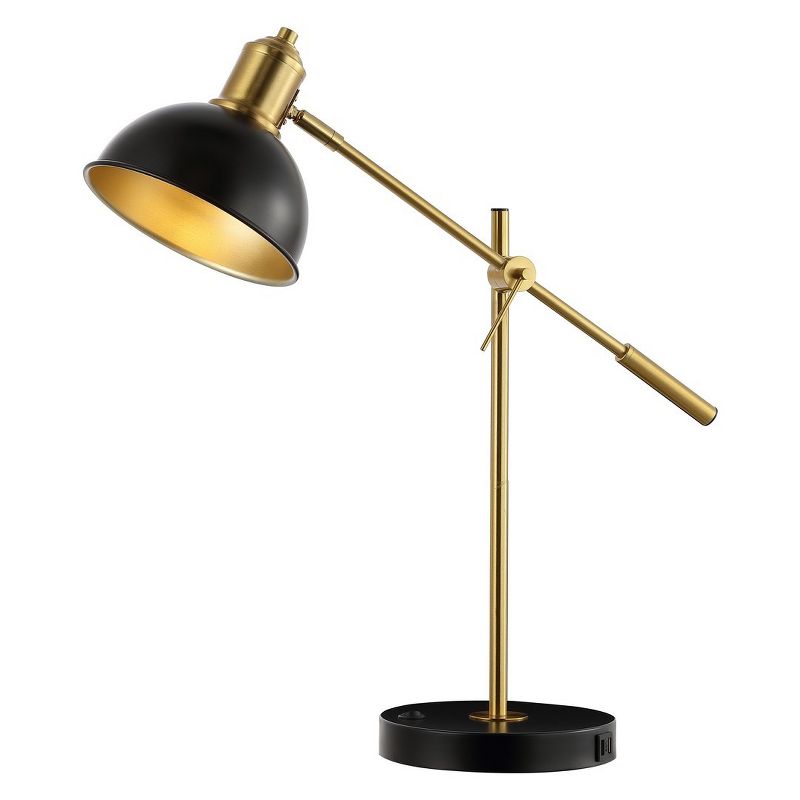 Amur 24" Table Lamp W/ Usb - Black/Brass - Safavieh., 3 of 5