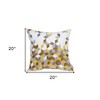HomeRoots 20" Gray and Gold Geometric Throw Pillow With Embroidery - 3 of 4