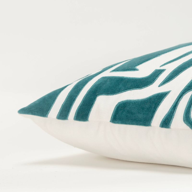 20&#34;x20&#34; Oversize Abstract Poly Filled Square Throw Pillow Teal - Rizzy Home, 6 of 11