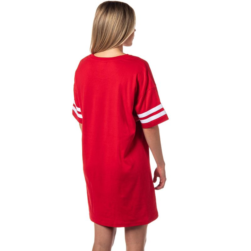 Winnie-the-Pooh Women's Go Team Shirt Pajama Dorm Sleep Shirt Nightgown Red, 5 of 6