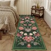 Floral Machine Washable Area Rugs for Living Room Bedroom Soft Non Slip Pastoral Rug Low Pile Botanical Floor Carpet for Kitchen Bathroom - 2 of 4