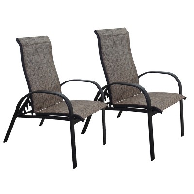 Courtyard Casual Santa Fe Alum Sling Reclining Chair Set of 2