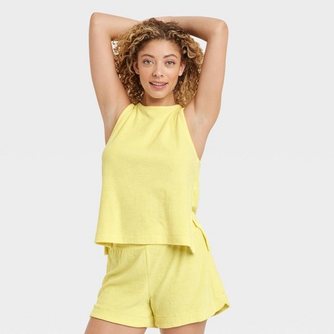 Women's Terry Tank Top - A New Day™ Yellow L : Target