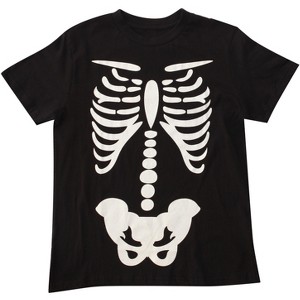 #followme Halloween T-Shirt for Women Skeleton & Pumpkin - 100% Cotton - 1 of 4