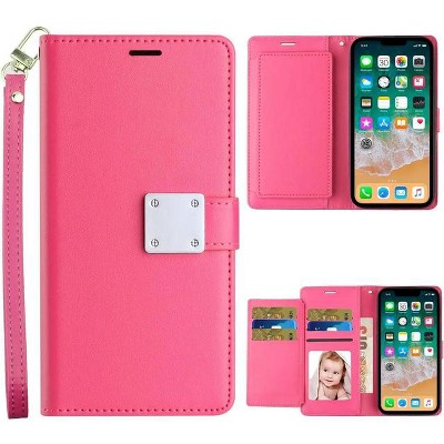 Entronix Case Compatible with iPhone 16E - Foldable Leather Wallet, Card Holder & Lanyard