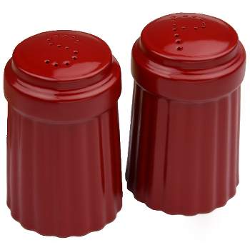 OmniWare Simsbury Red Stoneware Salt and Pepper Shakers