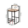 Syemin Dining Chairs Set of 2 Bar Stools with Back Support Counter Height Dining Chairs Modern Kitchen Dining Room Chair, Beige, 16.54"*15.35"*32.48" - 2 of 4