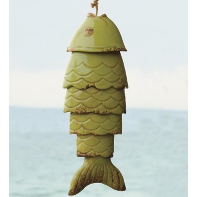 Wind & Weather Colored Porcelain Koi Fish Wind Chime