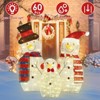 SEVOBAL 3-Piece 2D Outdoor Snowman Christmas Decorations Yard, 30" Snowman Family Indoor Holiday Lighted Christmas Decor, White, 13.38"*6.7"*30.5" - 3 of 4