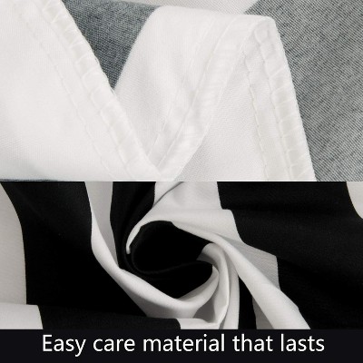 Twin Black and White Striped Microfiber Deep Pocket Fitted Sheet