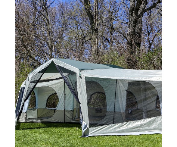 Tahoe Gear Carson 3 Season 14 Person Large Family Cabin Tent With Solar Shield