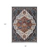 10' Gray Rust And Orange Medallion Runner Rug - 3 of 4