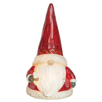 Transpac Resin 9.25 in. Multicolored Christmas Light Up Santa Gnome Decor