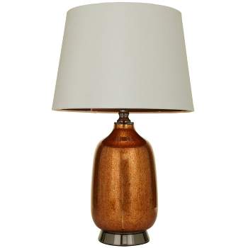 Glass Gourd Style Base Table Lamp with Tapered Shade Copper - Olivia & May