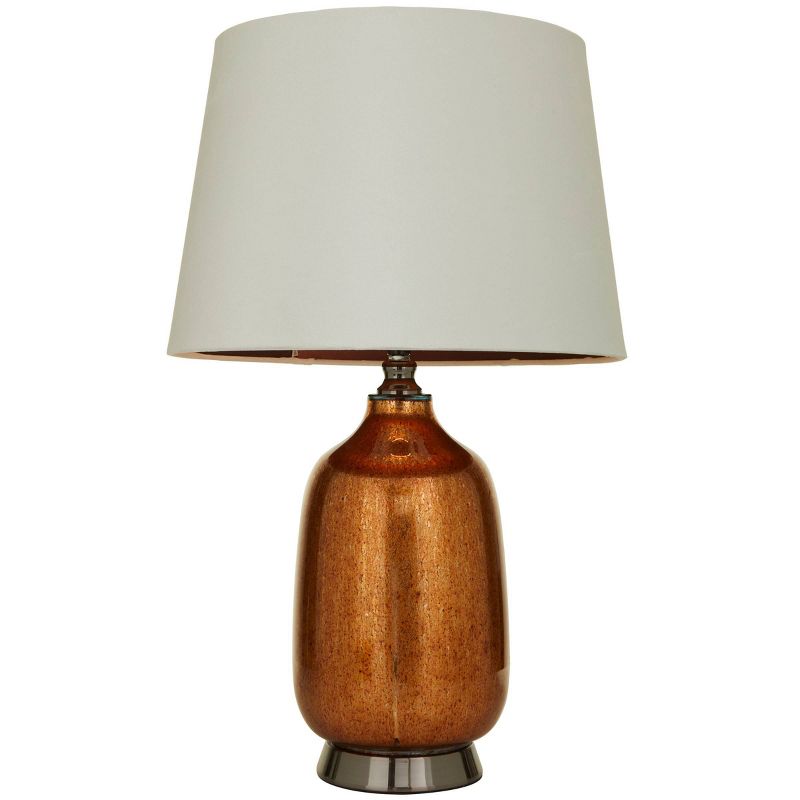 Glass Gourd Style Base Table Lamp with Tapered Shade Copper - Olivia & May, 1 of 6