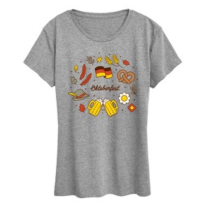 Women's - Instant Message - Oktoberfest Icons Short Sleeve Graphic T-Shirt - 1 of 4