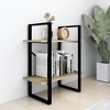 vidaXL Book Cabinet Sonoma Oak, Black Engineered Wood, Metal - 3 of 4