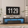 63" High Gloss TV Stand with LED Lights for TVs up to 65", Modern Media Console with Storage Cabinets, Adjustable LED Colors for Living Room - 2 of 4