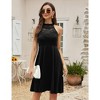 Women’s High Neck Halter Sundress Lace Flared Swing Skater Dress Sleeveless Casual Cocktail Dresses - 2 of 4