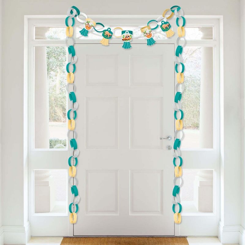 Big Dot of Happiness Let's Hang - Sloth - 90 Chain Links and 30 Paper Tassels Decor Kit - Baby Shower or Birthday Party Paper Chains Garland - 21 feet, 3 of 8