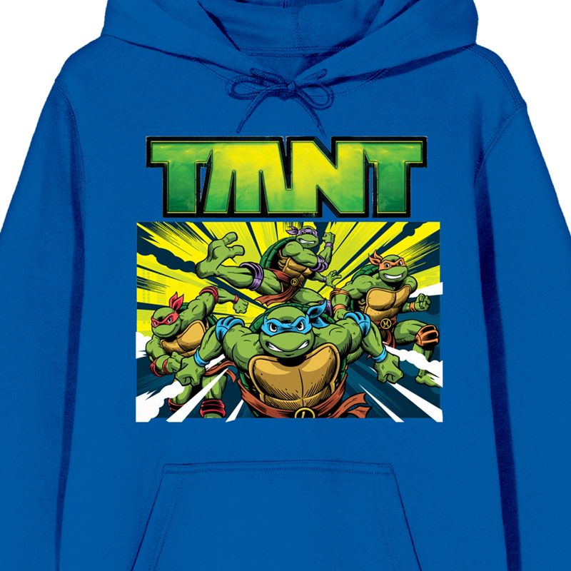World Of TMNT Group Shot Long Sleeve Royal Blue Adult Hooded Sweatshirt, 2 of 4