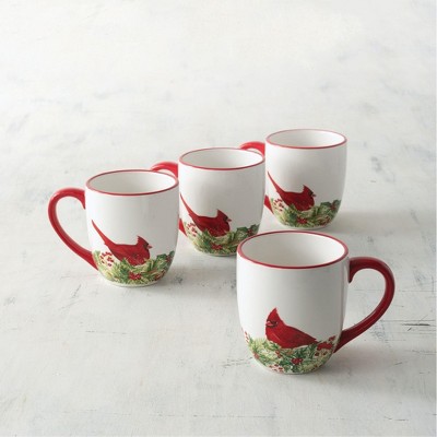 Sullivans Set of 4 Cottage Christmas Mug Set 4.5"H Multicolored