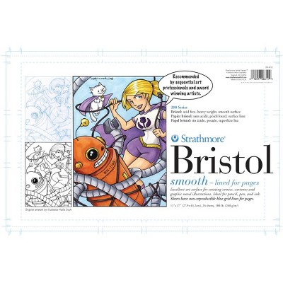 Strathmore 200 Series Bristol Drawing Pad, 11 x 17 Inches, 100 lb, 24 Sheets