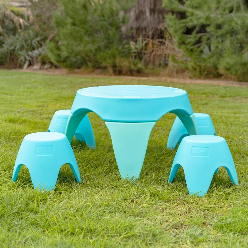 ECR4Kids Ayana Table and Stool Set, Plastic Kids' Table and Chairs, 5 of 13